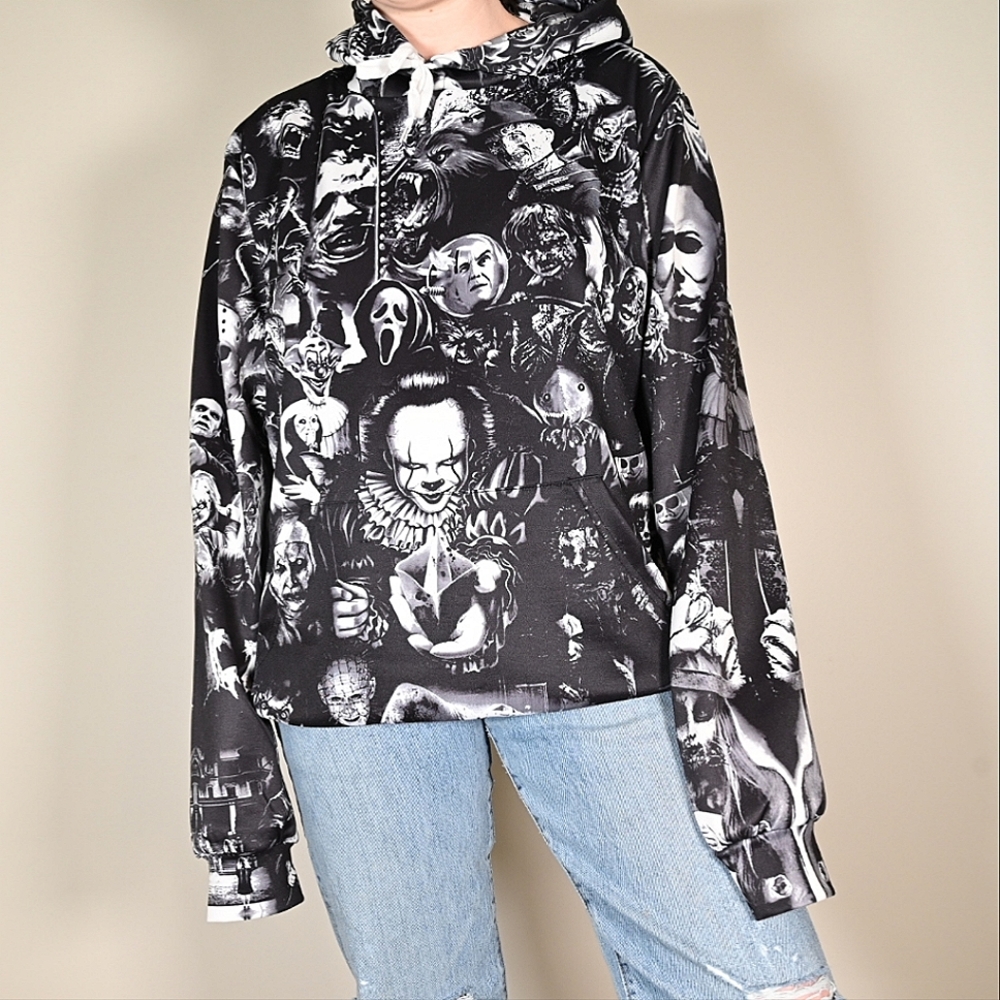 Horror Movie Hoodie M Black
